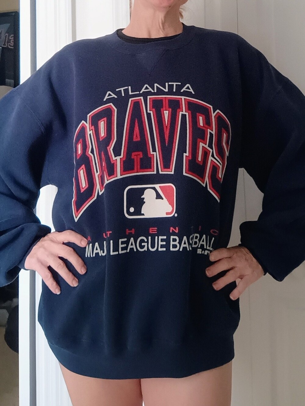 Vintage 90s Russell Athletic Atlanta Braves MLB Baseball Crewneck Sweatshirt XL